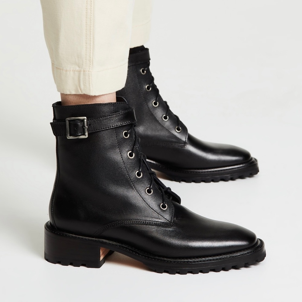 NWOT Rachel Comey Dame Leather Combat Boots with Strap